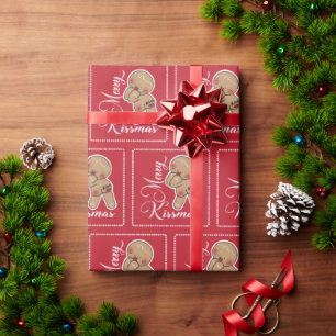 Cute Merry Kissmas Pepparkaksgubbe Presentpapper