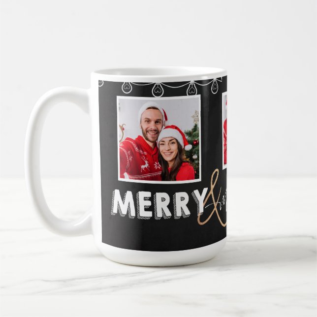 Cute Merry Married Black Första jul Kaffemugg (Vänster)