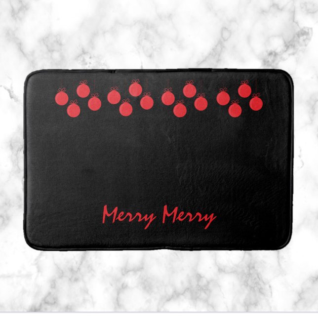 Cute Merry Red Boll Ornaments jul Badrumsmatta (Skapare uppladdad)