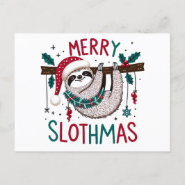 Cute Merry Slothmas Vykort
