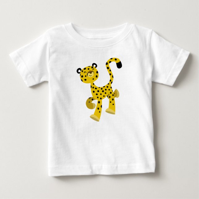 Cute Merry Tecknad Cheetah Baby T-Shirt (Framsida)