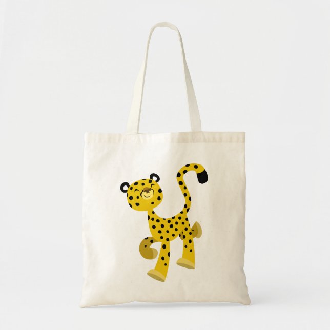 Cute Merry Tecknad Cheetah Bag Tygkasse (Framsidan)