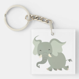 Cute Merry Tecknad Elephant Acrylic Keychain