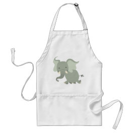 Cute Merry Tecknad Elephant Apron Förkläde