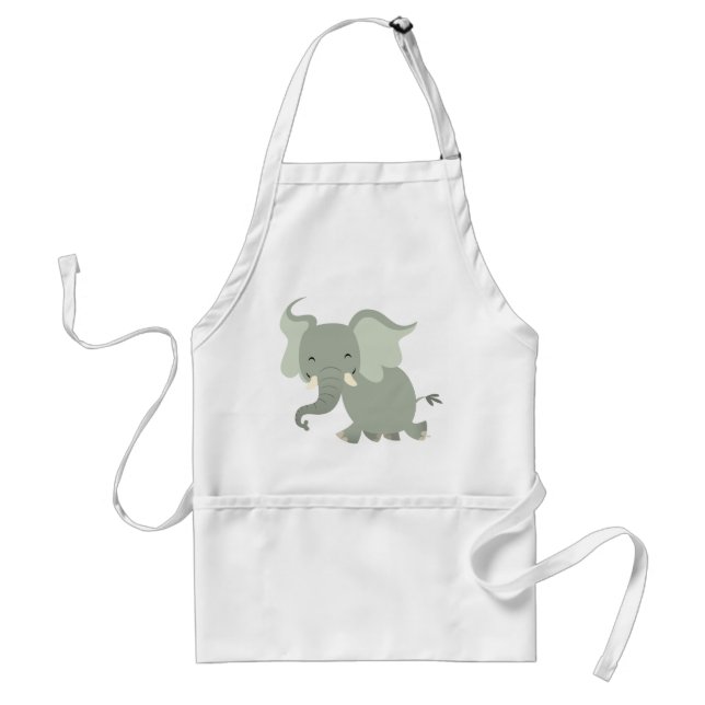 Cute Merry Tecknad Elephant Apron Förkläde (Framsidan)