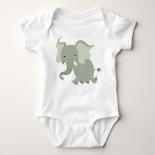 Cute Merry Tecknad Elephant Baby Apparel T Shirt