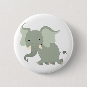 Cute Merry Tecknad Elephant Button Badge Knapp
