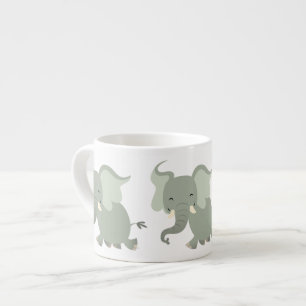 Cute Merry Tecknad Elephant Espresso Mugg Espressomugg