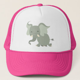 Cute Merry Tecknad Elephant Hat Truckerkeps