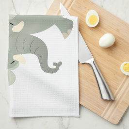 Cute Merry Tecknad Elephant Kitchen Towel Kökshandduk