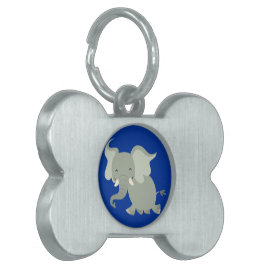 Cute Merry Tecknad Elephant Pet Tag ID-bricka Husdjur