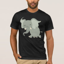 Cute Merry Tecknad Elephant T-Shirt