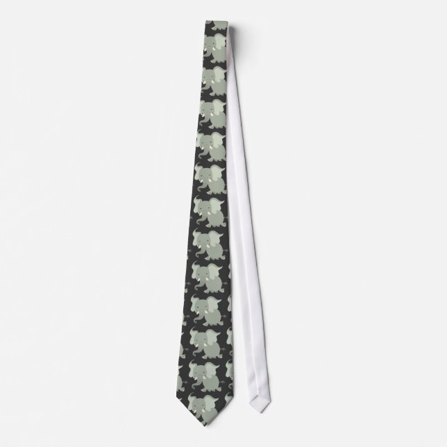 Cute Merry Tecknad Elephant Tie Slips (Framsida)