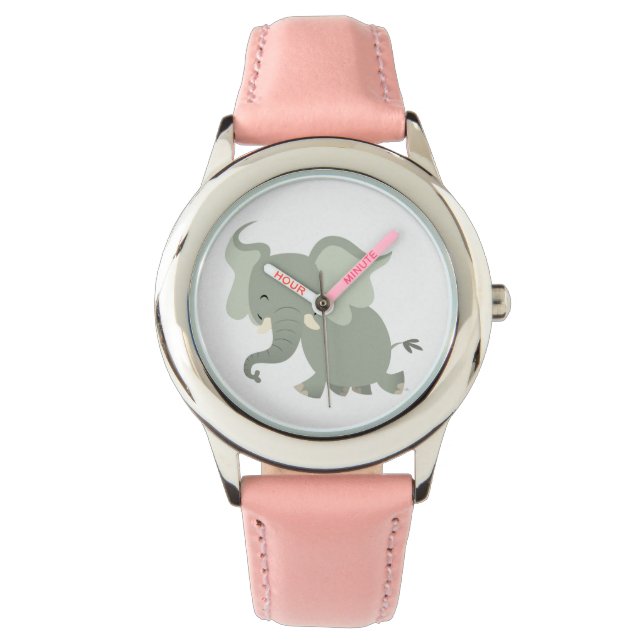 Cute Merry Tecknad Elephant Watch Armbandsur (Framsida)