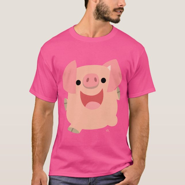 Cute Merry Tecknad Gris T-Shirt (Framsida)