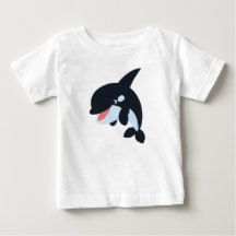 Cute Merry Tecknad Killer Whale Baby T-Shirt