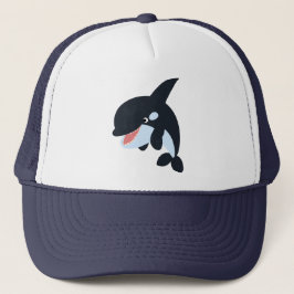 Cute Merry Tecknad Killer Whale Hat Truckerkeps