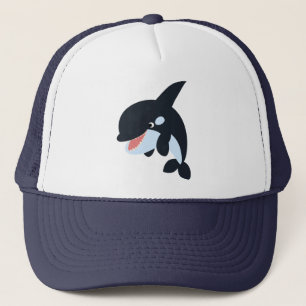 Cute Merry Tecknad Killer Whale Hat Truckerkeps