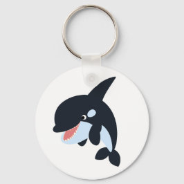 Cute Merry Tecknad Killer Whale Keychain Nyckelring