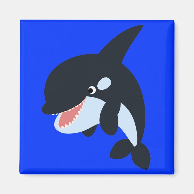 Cute Merry Tecknad Killer Whale Magnet (Framsidan)