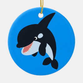 Cute Merry Tecknad Killer Whale Ornament