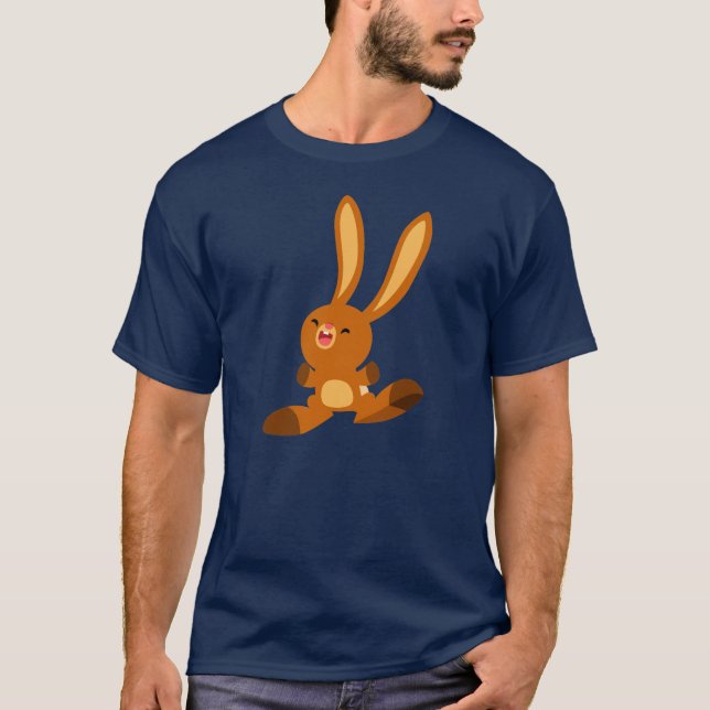 Cute Merry Tecknad Rabbit T-Shirt (Framsida)