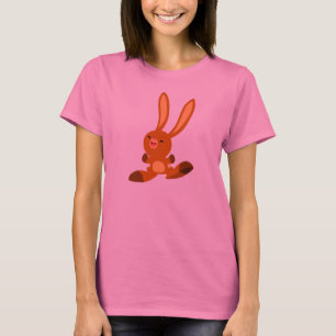 Cute Merry Tecknad Rabbit Women T-Shirt