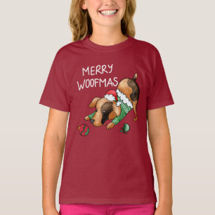 Cute Merry Woofmas-Hund T Shirt