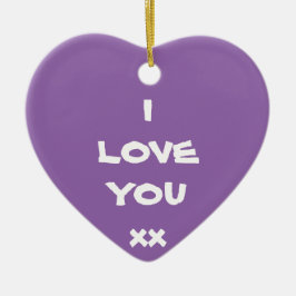 Cute message I KÄRLEK DU xx Heart Ornament