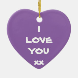 Cute message I KÄRLEK DU xx Heart Ornament