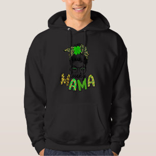 Cute Messy Bun Play St patrick's day One Lucky Mor Hoodie