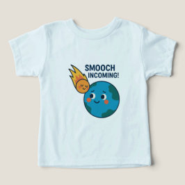 Cute Meteor and Earth Tecknad - "Smooch" Shirt T