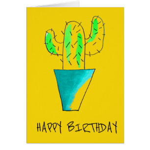 Cute Mexican cactus födelsedagskalenskonst Hälsningskort