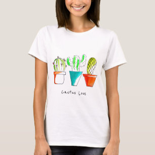 Cute Mexican cactus kärlek teckning art T Shirt