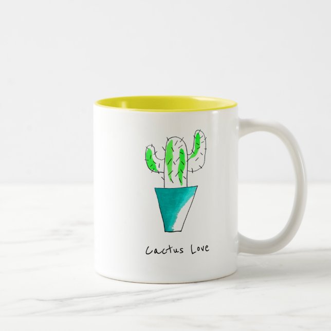 Cute Mexican cactus konst Två-Tonad Mugg (Höger)