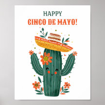 Cute Mexican Cactus Lycklig Cinco de Mayo