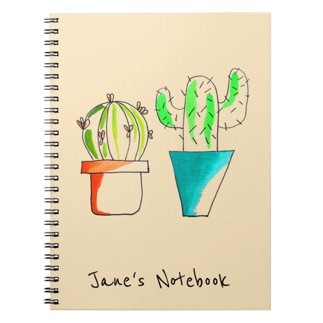 Cute Mexican cactus ökarart Anteckningsbok (Framsidan)