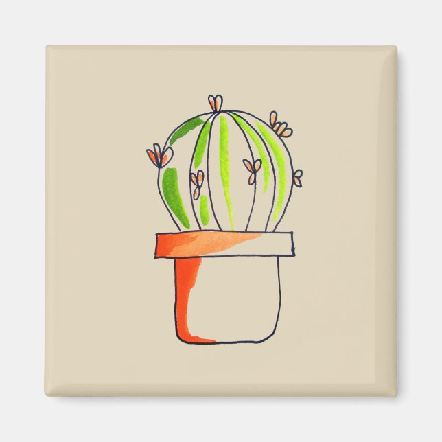 Cute Mexican cactus ökarart Magnet (Framsidan)