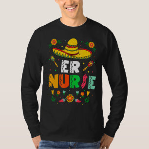 Cute Mexican Er Nurse Rn Sombrero Lycklig Cinco De T Shirt