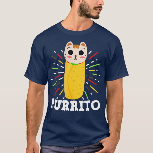 Cute Mexican Food Purrito  Cat and Burrito Lover T Shirt (Framsida)