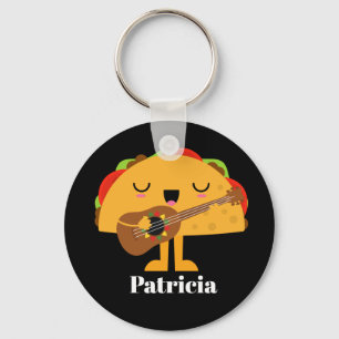 Cute Mexican singeltaco add namn Nyckelring