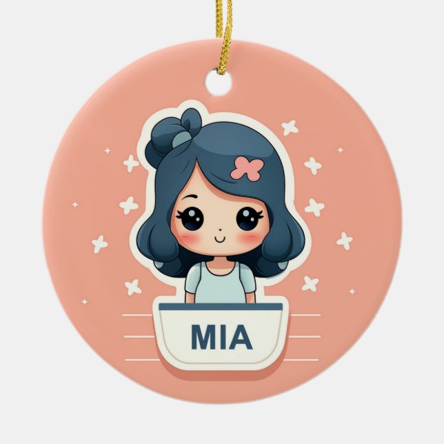 Cute Mia-keramiskt ornament (Framsidan)