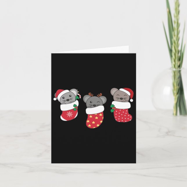 Cute Mice i julklapp för jultomte Kort (Framsida)