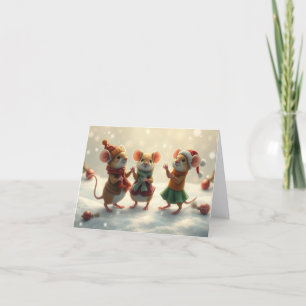 Cute Mice Julafton Card Tack Kort