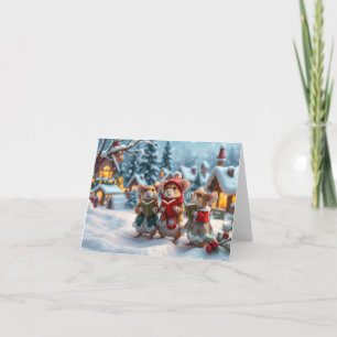 Cute Mice Julafton Card Tack Kort