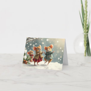 Cute Mice Julafton Card Tack Kort