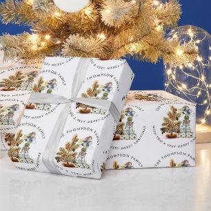 Cute Mice Mönster God jul Träd Namn Presentpapper
