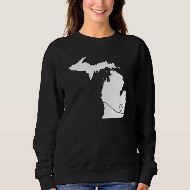 Cute Michigan Kärlek Heart Home State Midwest Up e T Shirt (Framsida)