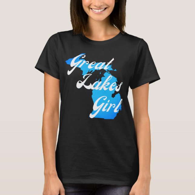 Cute Michigan Underbar Sjöar Girl T Shirt (Framsida)