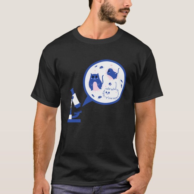 Cute Microbiology Cat Bacteria Science Lab T Shirt (Framsida)